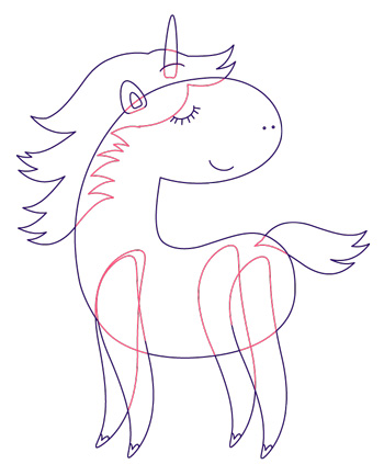 Tutorial drawing ... 'unicorn' in Adobe Illustrator Picture 16