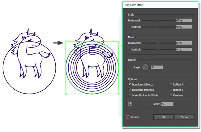 Tutorial drawing ... 'unicorn' in Adobe Illustrator Picture 18