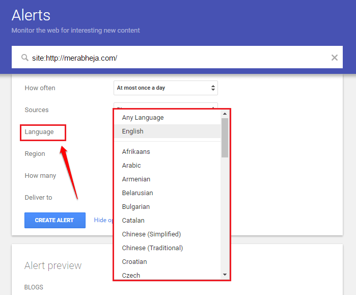 Tutorial from AZ how to create Google Alerts query tool Picture 4