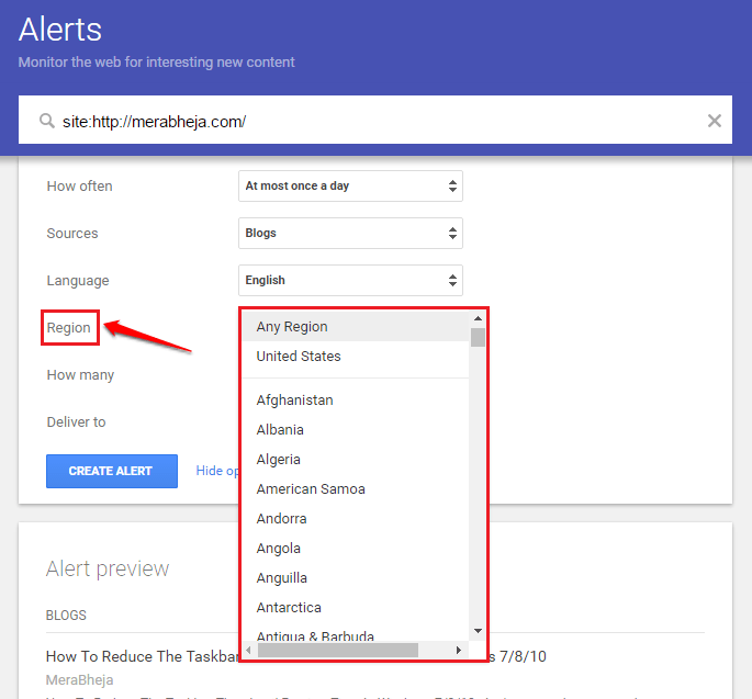Tutorial from AZ how to create Google Alerts query tool Picture 5