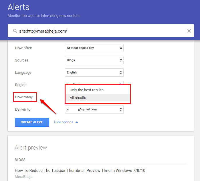 Tutorial from AZ how to create Google Alerts query tool Picture 6