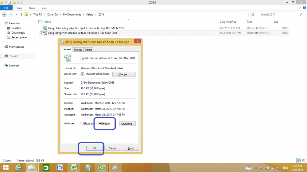 Types of data hiding in Excel - Part end: Hide Excel Files Picture 2