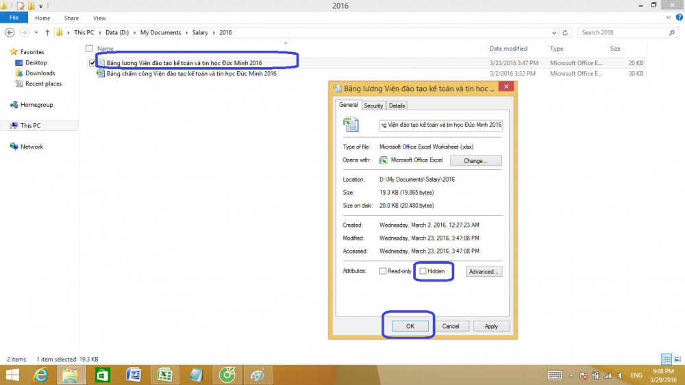 Types of data hiding in Excel - Part end: Hide Excel Files Picture 8