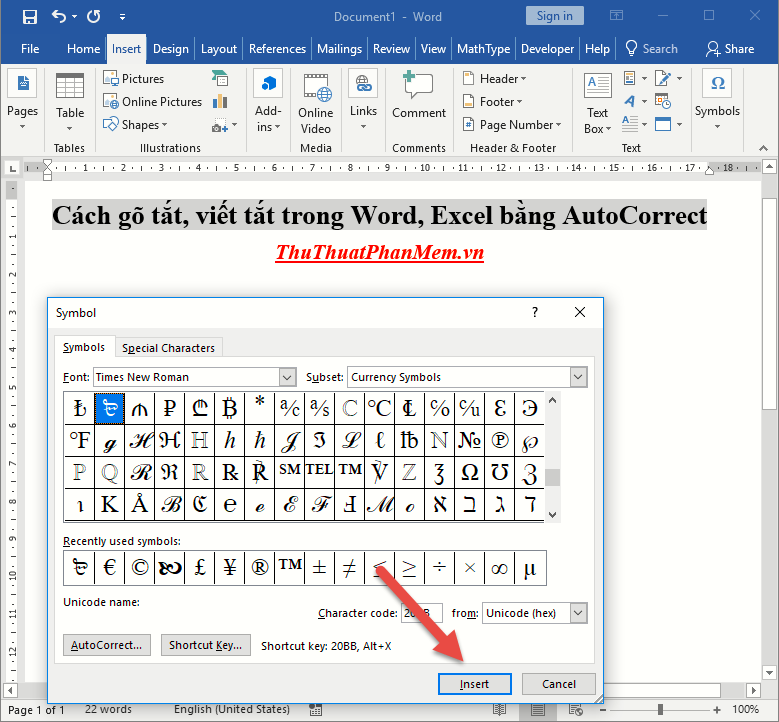 Typing, abbreviation in Word, Excel with AutoCorrect Picture 10