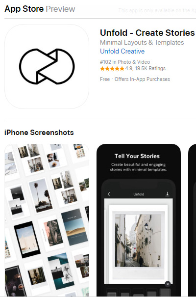Unfold, an application that helps to create Story content on Facebook Picture 1