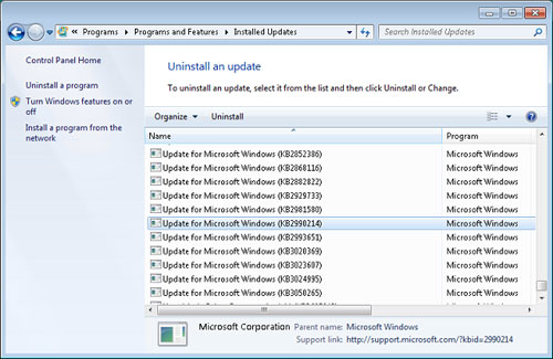 Uninstall Windows 10 update in Windows 7 / 8.1 Picture 3