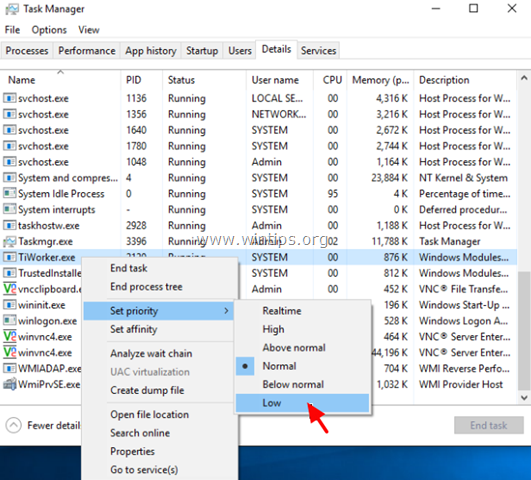 Unusually high CPU error correction due to TiWorker.exe on Windows 10 / 8.1 / 8 Picture 17