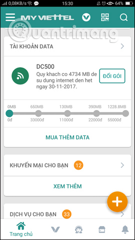 Usage My Viettel manages telecommunication fees - TipsMake.com