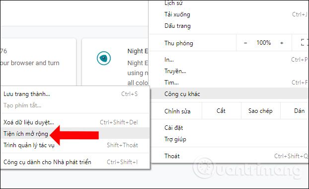Usage Night Eye surf the web interface dark background Picture 10