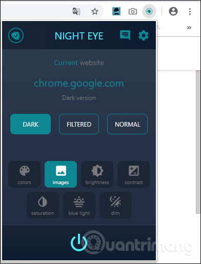 Usage Night Eye surf the web interface dark background Picture 3