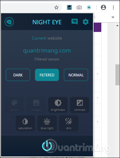 Usage Night Eye surf the web interface dark background Picture 7