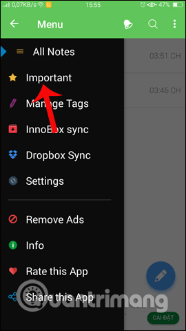 Usage notes application Secure Notes - Note pad Android Picture 18