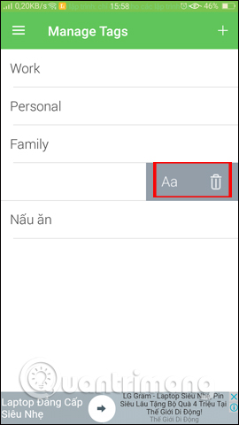 Usage notes application Secure Notes - Note pad Android Picture 21
