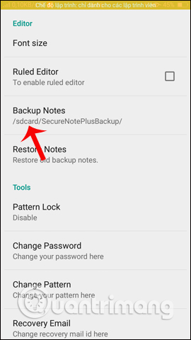 Usage notes application Secure Notes - Note pad Android Picture 26
