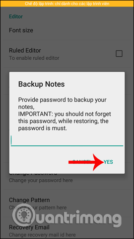 Usage notes application Secure Notes - Note pad Android Picture 27