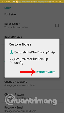 Usage notes application Secure Notes - Note pad Android Picture 30