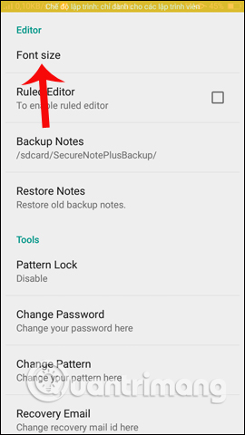 Usage notes application Secure Notes - Note pad Android Picture 31