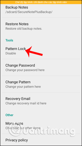 Usage notes application Secure Notes - Note pad Android Picture 33