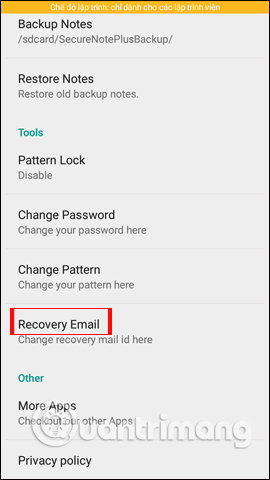 Usage notes application Secure Notes - Note pad Android Picture 36