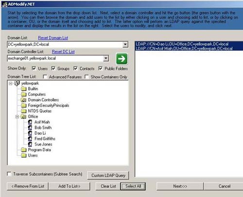 Use Admodify.net for Exchange 2003 administration and recovery Picture 2