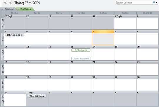 Use and share Calendar in Outlook 2007 Picture 2