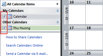 Use and share Calendar in Outlook 2007 Picture 3