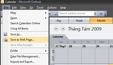 Use and share Calendar in Outlook 2007 Picture 5