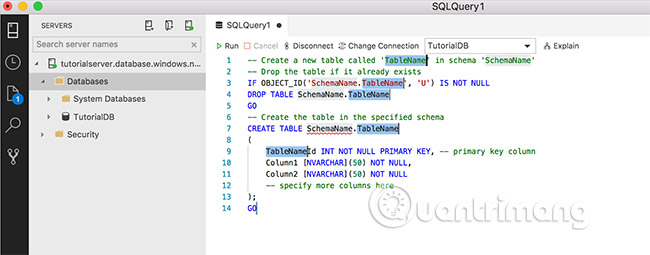 Use code to quickly create T-SQL scripts in SQL Operations Studio (preview) Picture 2