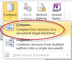 Use document comparison feature in Word 2010 Picture 2