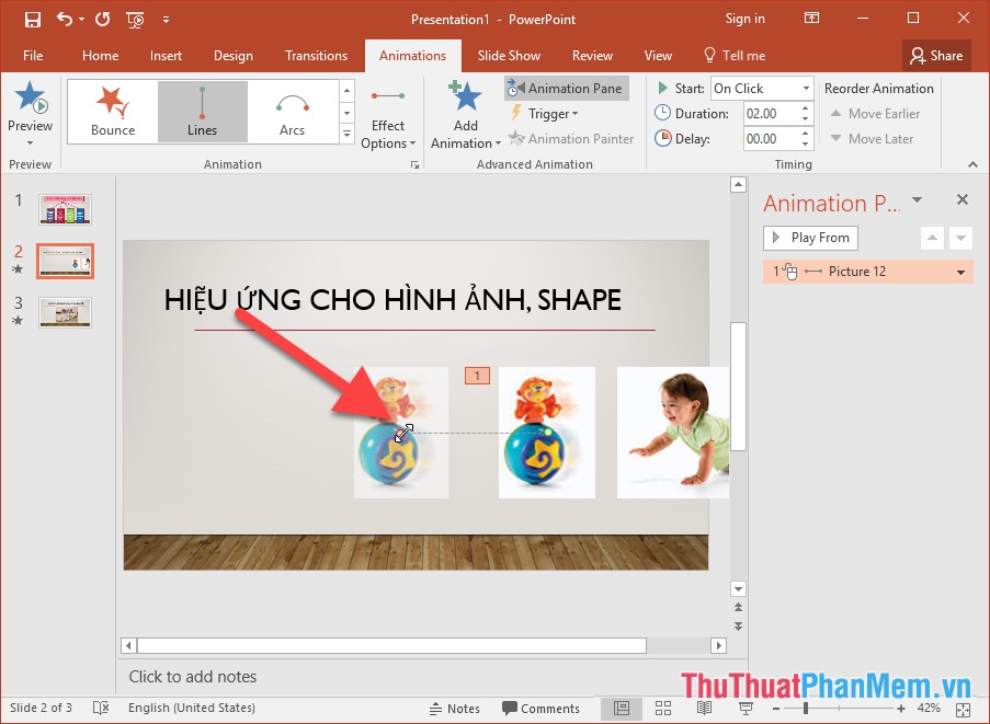 Use effects with images and shapes in PowerPoint 2016 Picture 11