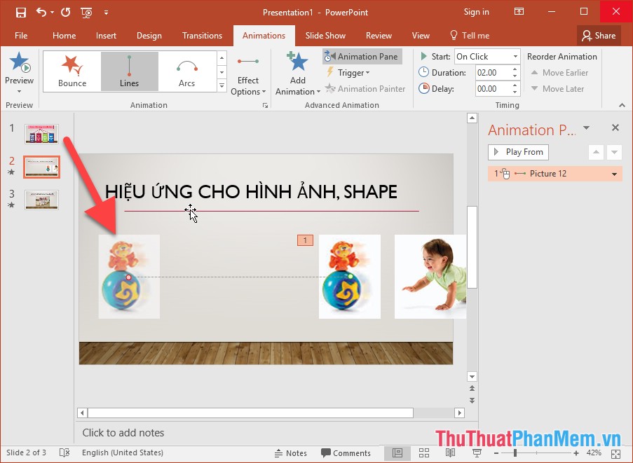 Use effects with images and shapes in PowerPoint 2016 Picture 12