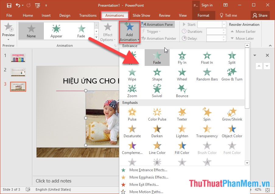 Use effects with images and shapes in PowerPoint 2016 Picture 2