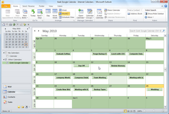 Use Google Calendar in Outlook 2010 Picture 9