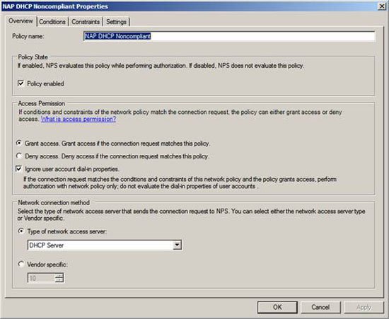 Use Group Policy Filtering to create a DHCP enforcement policy for NAP - Part 3 Picture 10