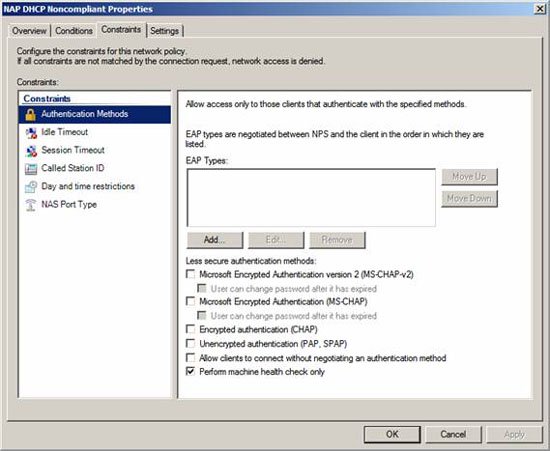 Use Group Policy Filtering to create a DHCP enforcement policy for NAP - Part 3 Picture 12