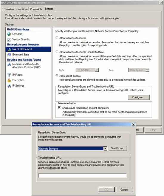 Use Group Policy Filtering to create a DHCP enforcement policy for NAP - Part 3 Picture 13