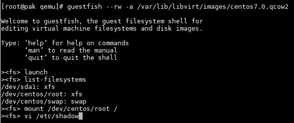 Use Guestfish to reset the forgotten root password for the virtual machine in qcow2 format on KVM Picture 4