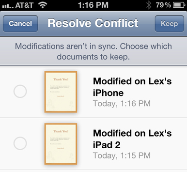 Use iCloud with iWork on iOS devices Picture 3