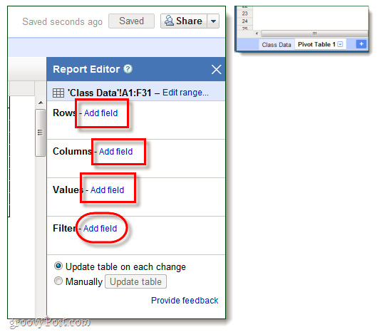 Use Pivot Table in the Google Docs Spreadsheet Picture 3