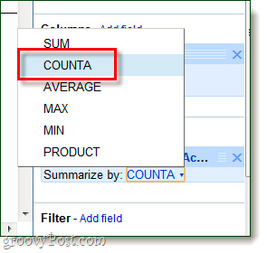 Use Pivot Table in the Google Docs Spreadsheet Picture 4