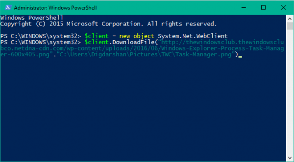 Use PowerShell to download any file on Windows 10 Picture 2
