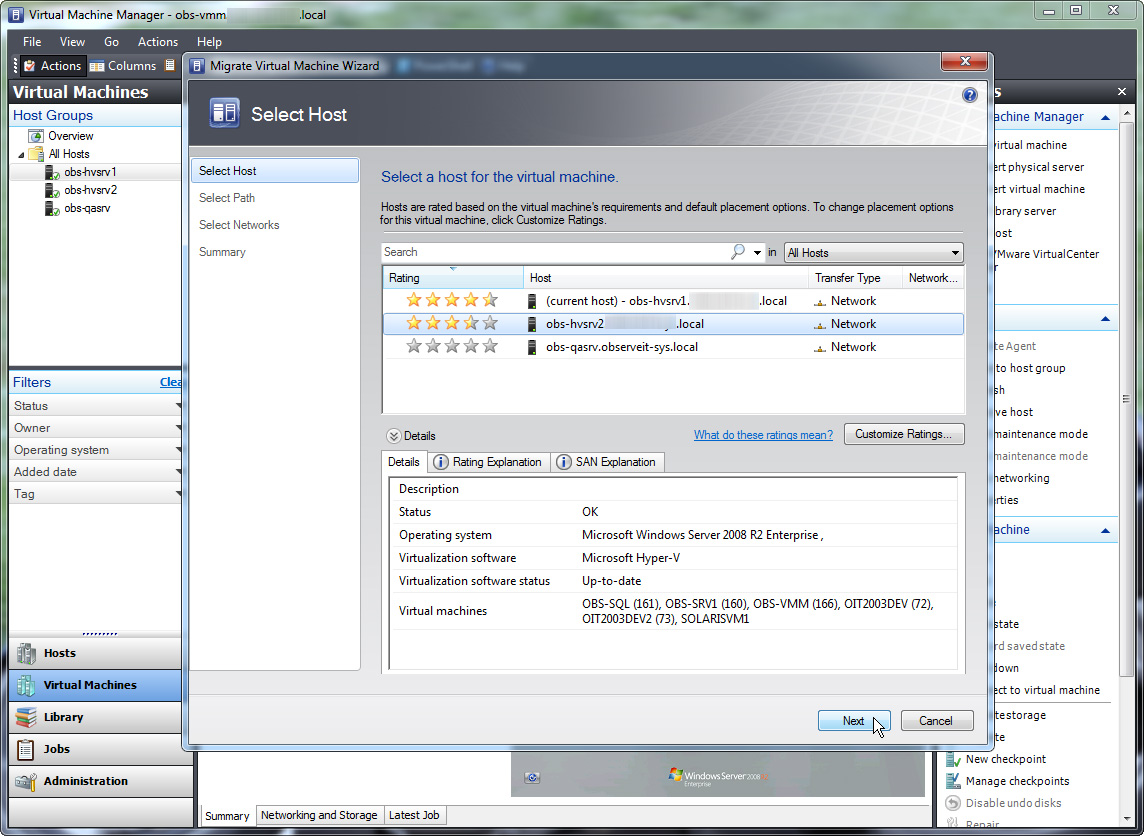 Use Quick Migration to move virtual machines between Hyper-V hosts Picture 3