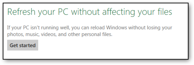 Use Refresh and Reset to reinstall Windows 8 computer Picture 2
