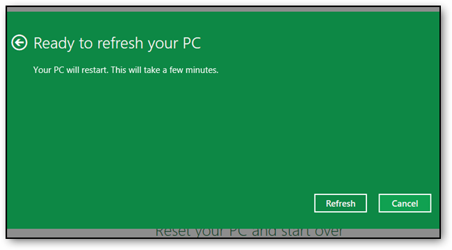 Use Refresh and Reset to reinstall Windows 8 computer Picture 4