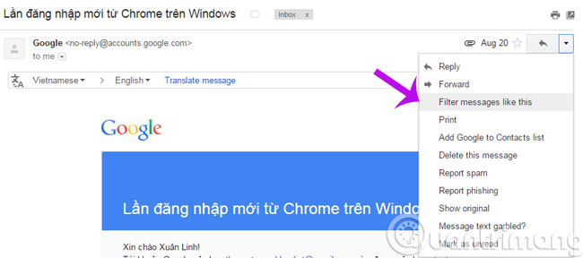 Use the advanced search feature and create a filter in Gmail Picture 7