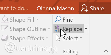Use the Find & Replace feature in PowerPoint 2016 Picture 4