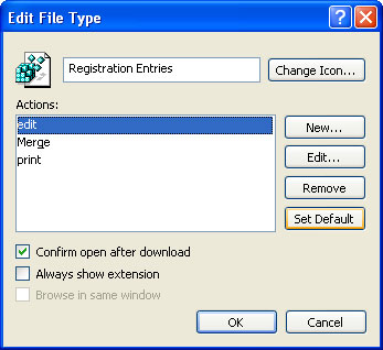 Use the .reg file to configure the Registry in WinXP Picture 3