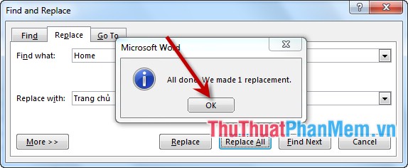Use the search and replace function in Word Picture 5