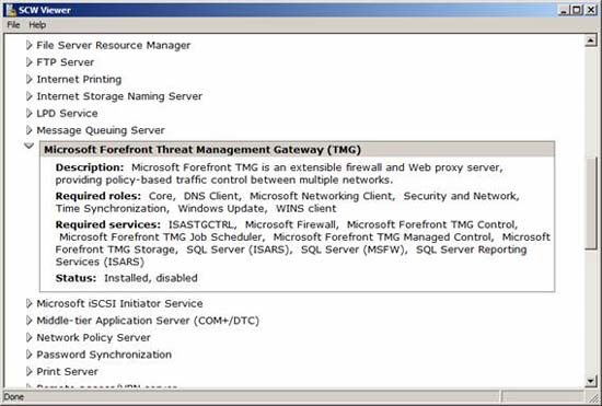 Use the Security Configuration Wizard with TMG 2010 Picture 13