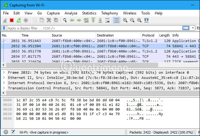 Use Wireshark to analyze data packets in the network Picture 2